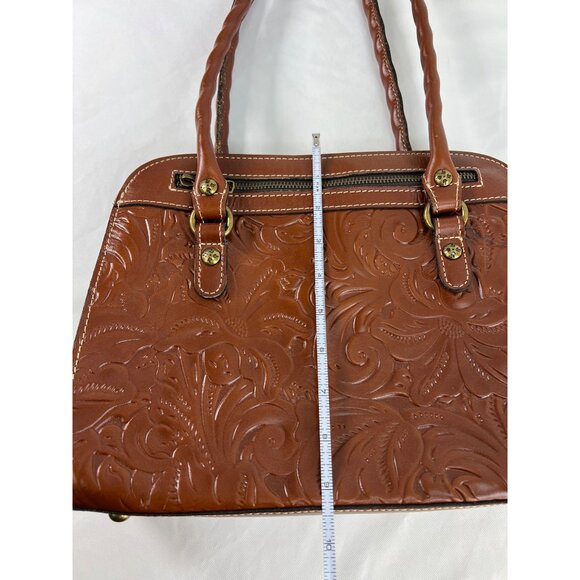 Patricia Nash Calvi Tooled Leather Florence Brown Tan Bag - Picture 11 of 12